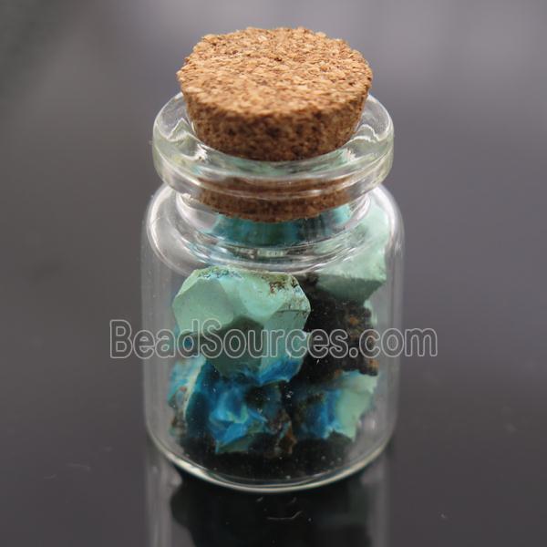 Wishing Bottle pendant with Chrysocolla chips