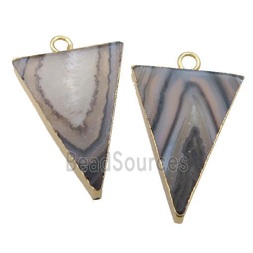 black striped Agate pendant, triangle