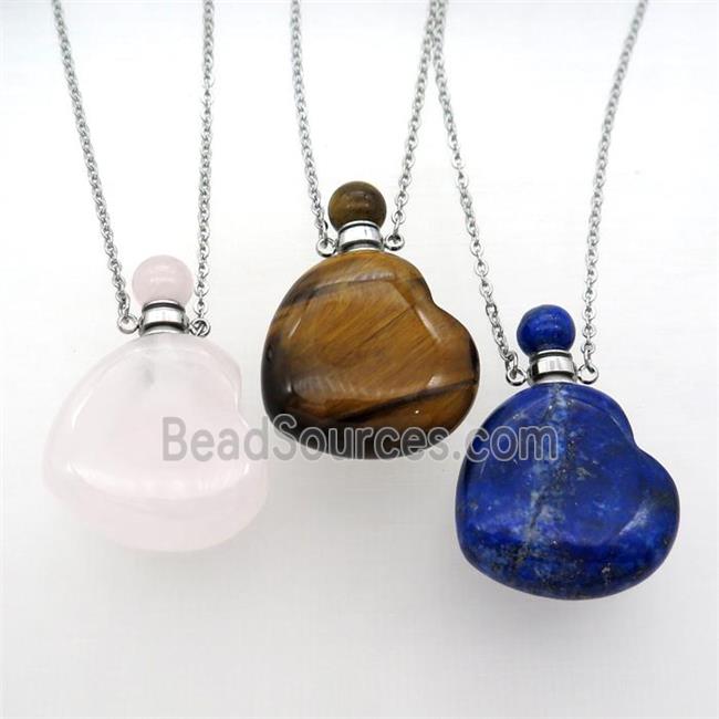 mix Gemstone perfume bottle Necklace