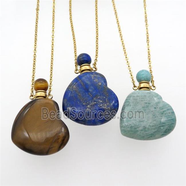 mix Gemstone perfume bottle Necklace