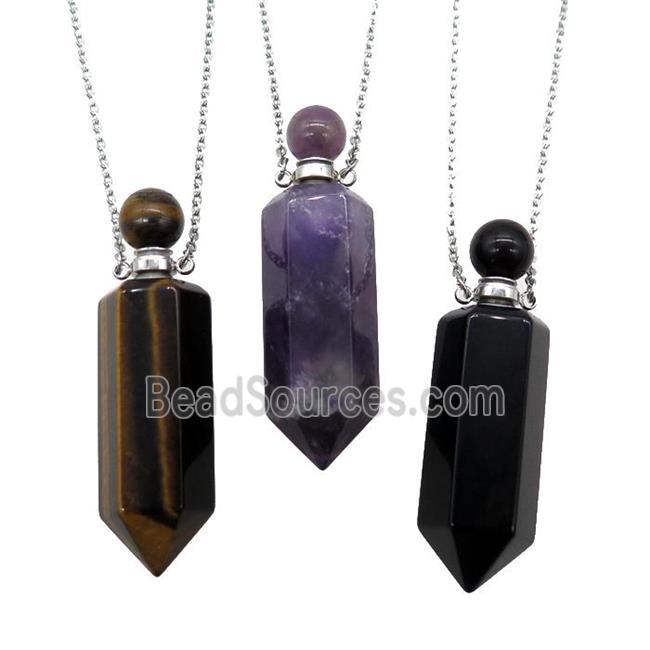 mix Gemstone perfume bottle Necklace