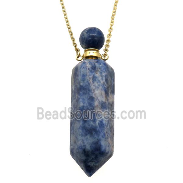 blue Sodalite perfume bottle Necklace