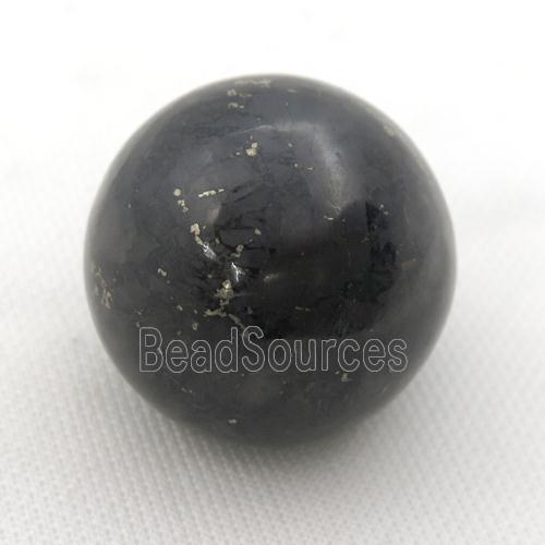 Black Shungite Sphere Massage Ball Globe Nohole