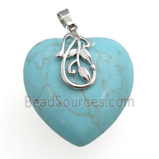 green turquoise heart pendant