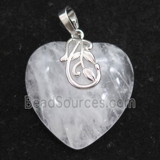 clear quartz heart pendant