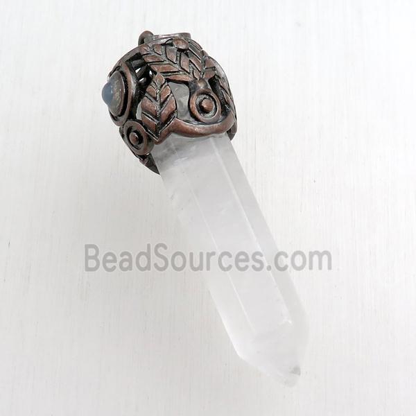clear quartz bullet pendant