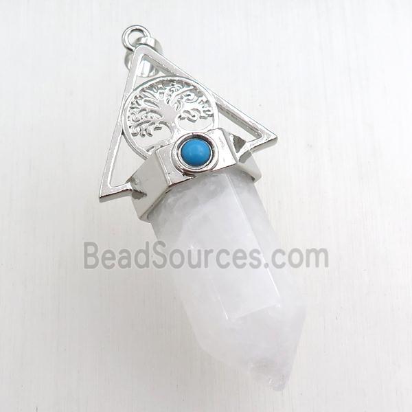 clear quartz bullet pendant