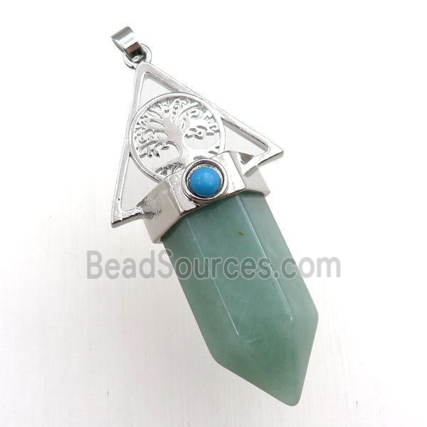 green aventurine bullet pendant