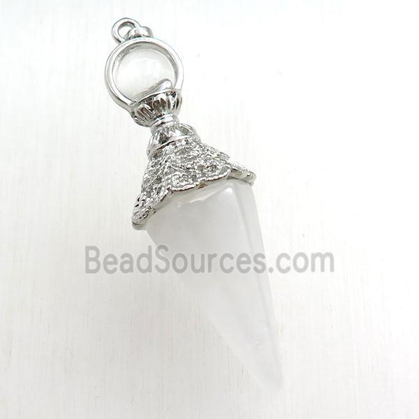 clear quartz pendulum pendant