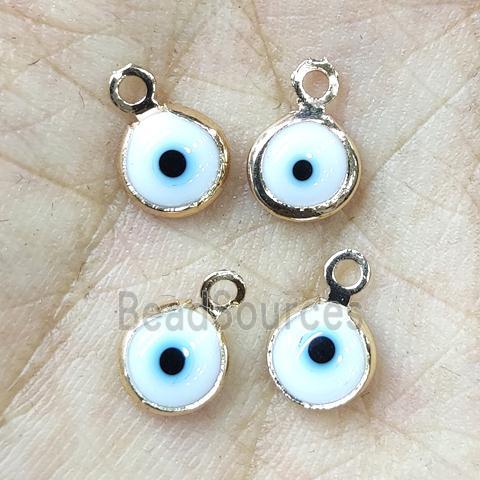 white Lampwork evil eye pendant