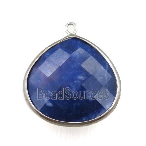 Natural Blue Sodalite Pendant Faceted Teardrop