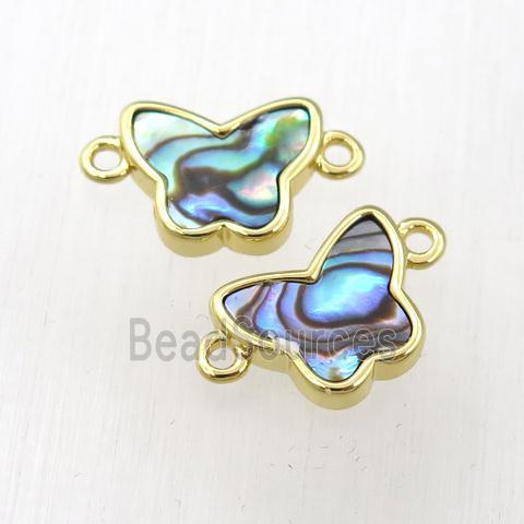 Abalone Shell butterfly connector, gold plated