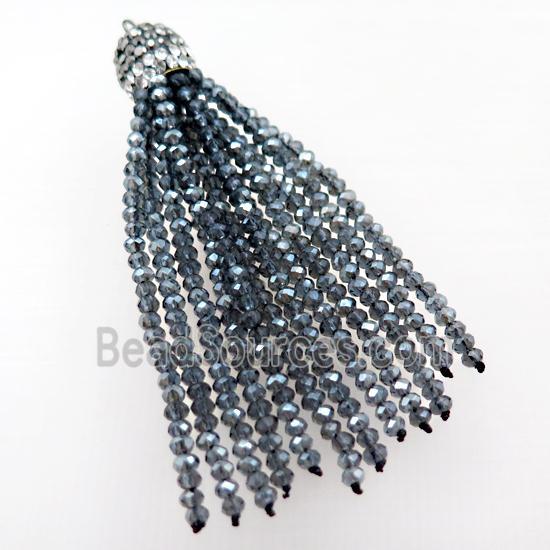 Tassel pendant with crystal glass