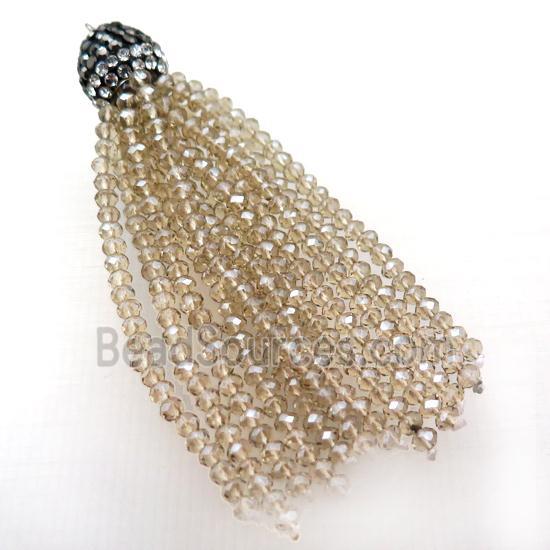 Tassel pendant with champagne crystal glass