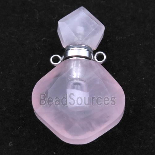 Rose Quartz perfume bottle pendant