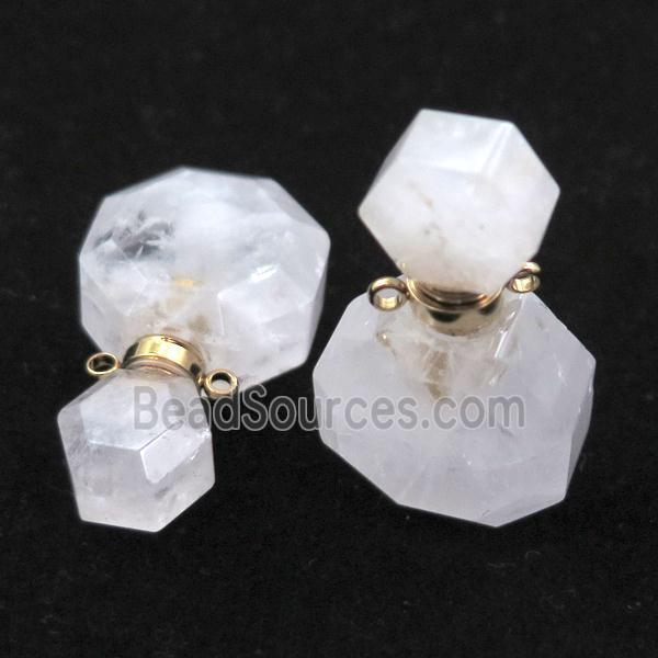 clear Quartz perfume bottle pendant