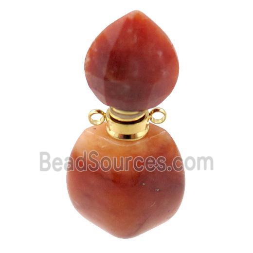 red Chalcedony perfume bottle pendant