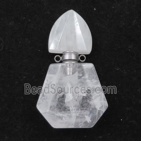 Clear Quartz perfume bottle pendant