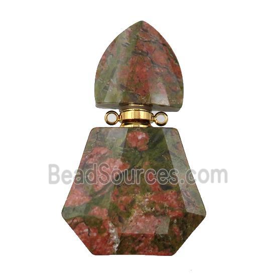 Unakite perfume bottle pendant