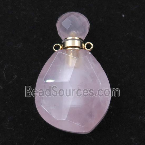 Rose Quartz perfume bottle pendant