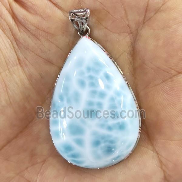 Larimar teardrop pendant