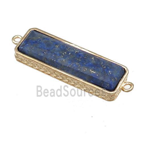 blue Lapis rectangle connector, gold plated