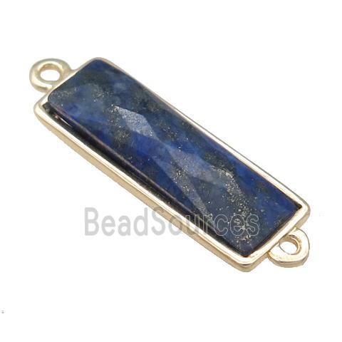 blue Lapis rectangle connector, gold plated