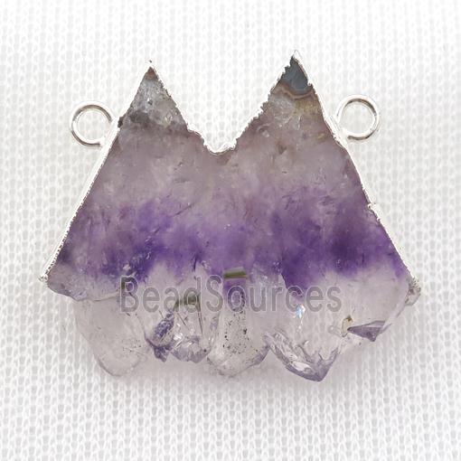 Amethyst Druzy pendant, silver plated