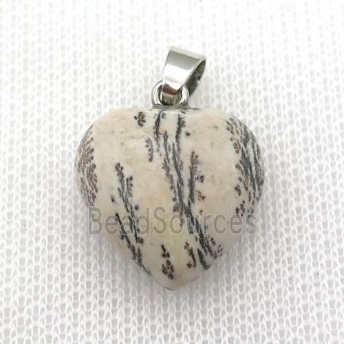 Chohua Jasper heart pendant