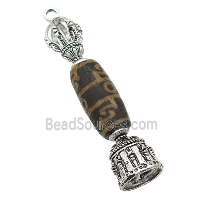 tibetan style Agate pendant, antique silver