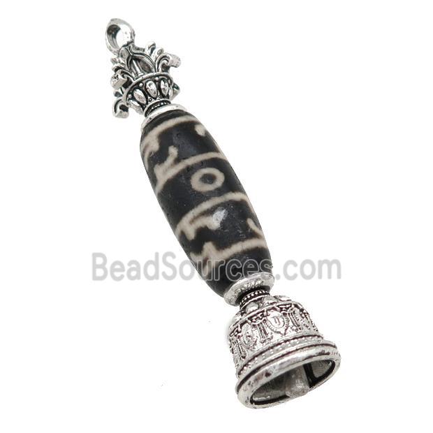 tibetan style Agate pendant, antique silver