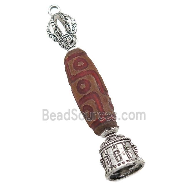 tibetan style Agate pendant, antique silver