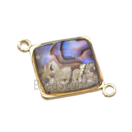 Abalone Shell square connector , gold plated