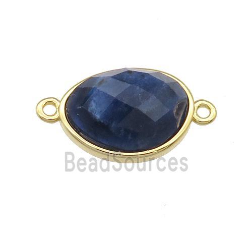 Sodalite teardrop connector, gold plated