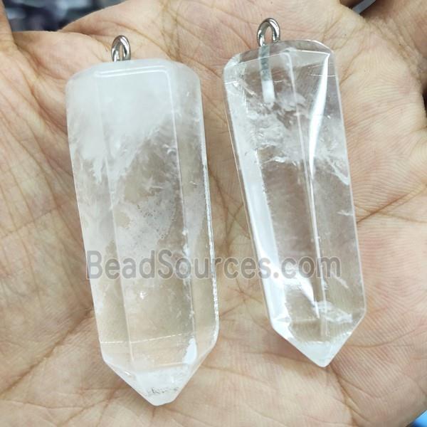 Clear Quartz bullet pendant