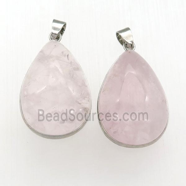 Rose Quartz Teardrop Pendant