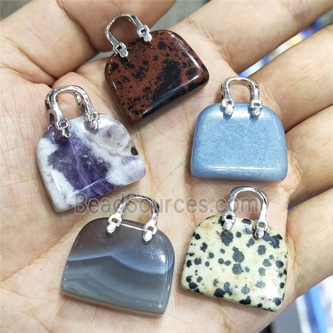 mix Gemstone bag charm pendant