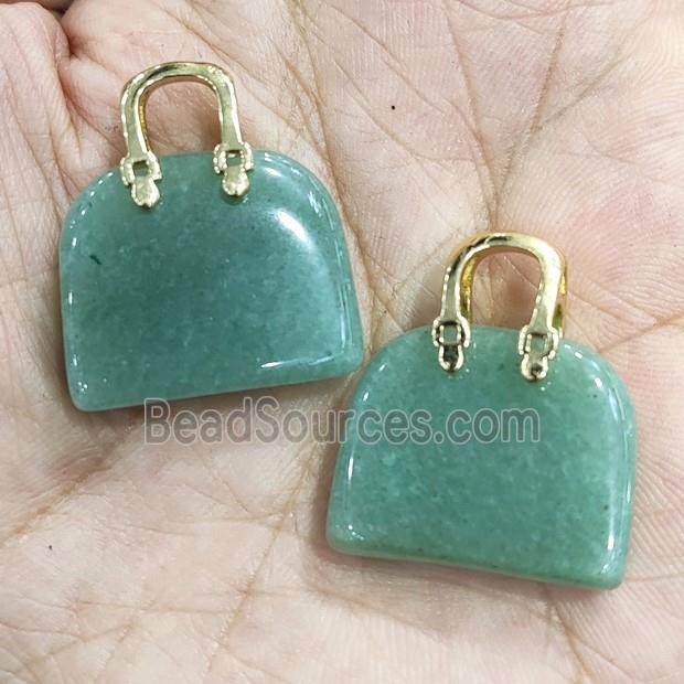 green Aventurine bag charm pendant