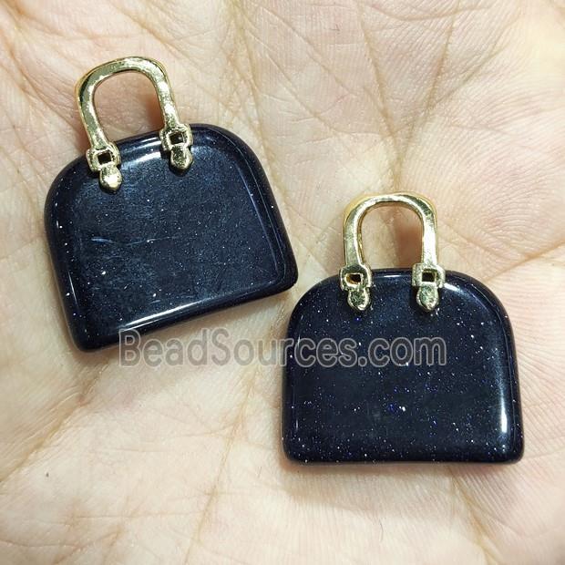 blue sandstone bag pendant