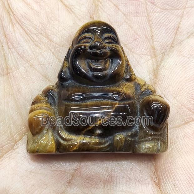 Tiger eye stone Buddha without hole