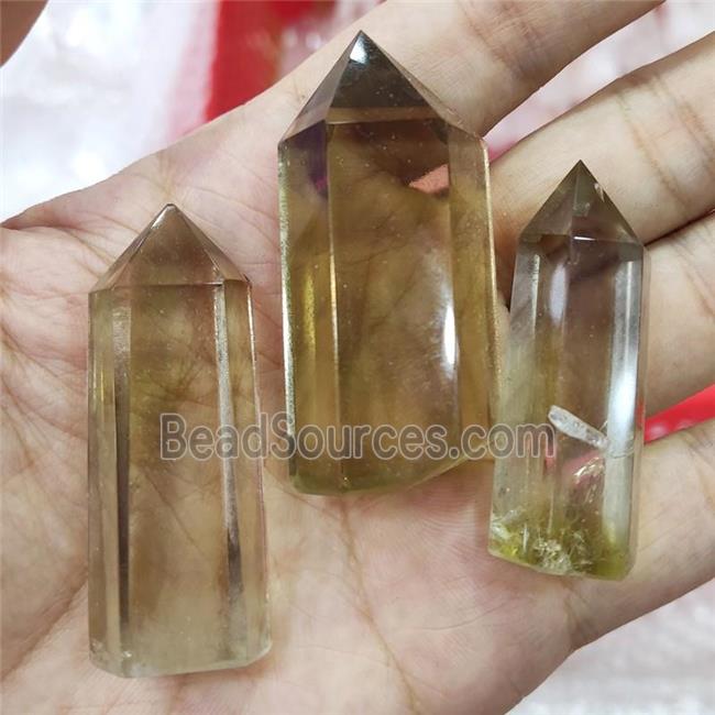 yellow Smoky Quartz Tower Undrilled