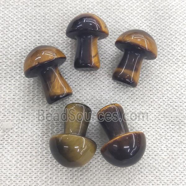 Tiger eye stone mushroom charm, no hole