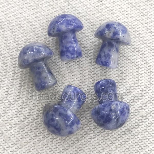 blue Dalmatian Jasper mushroom, no hole