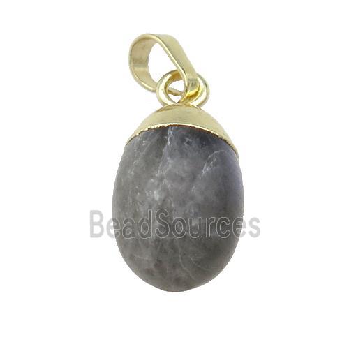 Labradorite egg pendant, gold plated