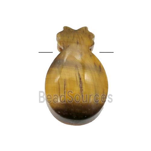 yellow Tiger eye stone pineapple pendant