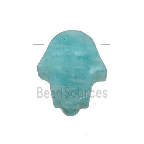 green Amazonite hamsahand pendant