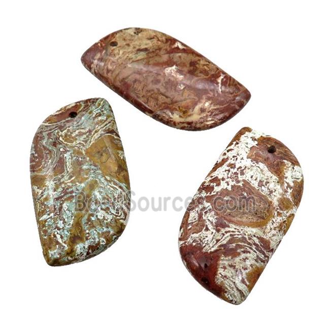 brown Ocean Jasper leaf pendant