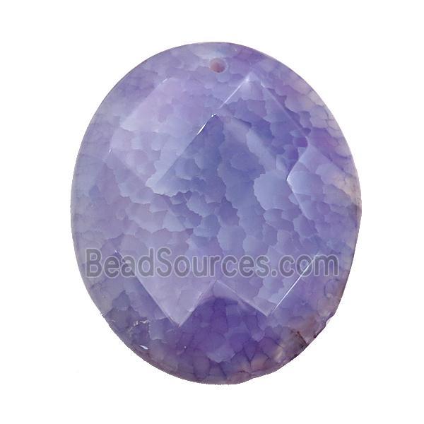 natural Agate teardrop pendant, dye, purple