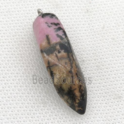 pink Rhodonite twist pendant