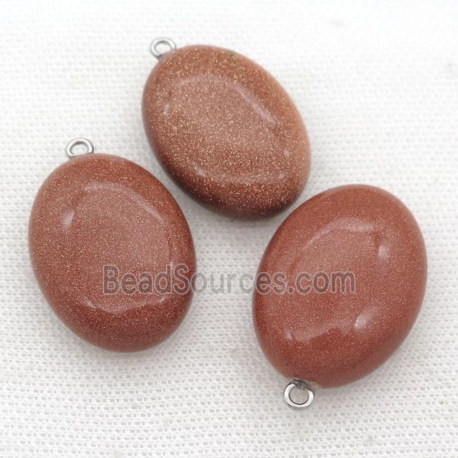 gold Sandstone oval pendant